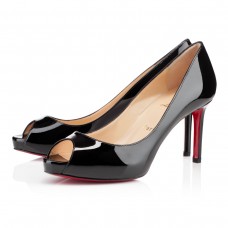 Szpilki Christian Louboutin No Matter 80 mm z odkrytym palcem, czarne