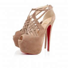 Christian Louboutin Carlota 160mm Platformy Beżowe