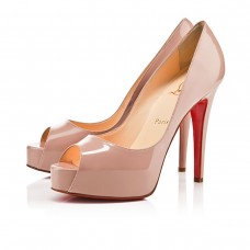 Szpilki Christian Louboutin Hyper Prive 120 mm z odkrytym palcem w kolorze nude