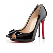 Szpilki Christian Louboutin Flo 120 mm z odkrytym palcem, czarne