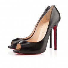 Szpilki Christian Louboutin Flo 120 mm z odkrytym palcem, czarne