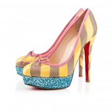 Christian Louboutin Foraine 140mm Platformy Żółte/Kamienne Christian Louboutin Foraine 140mm Platformy Żółte/Kamienne