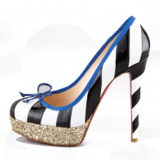Christian Louboutin Foraine 140mm Platformy Czarno-Białe