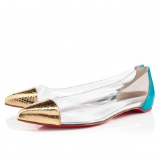 Płaskie sandały Christian Louboutin Corbeau Złote/Karaiby