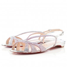 Sandały Christian Louboutin Lady Strass Flat Silver
