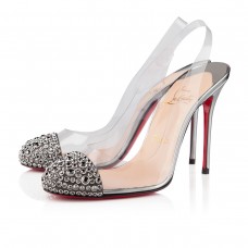 Christian Louboutin Epoca 100mm Slingbacks Silver Christian Louboutin Epoca 100mm Slingbacks Silver