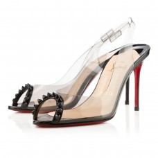Christian Louboutin Ring My Toe 80mm Slingback Sandały Czarne