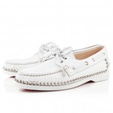 Mokasyny Christian Louboutin Steckel białe