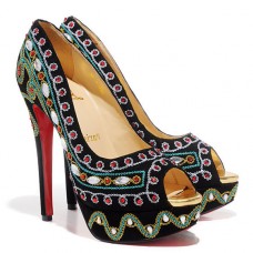 Christian Louboutin Bollywoody 140mm Peep Toe Pumps Black