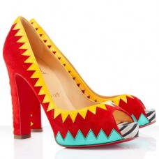 Christian Louboutin Tibu 120mm Peep Toe Pumps Red