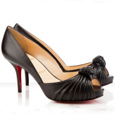 Czółenka Christian Louboutin Greissimo 80 mm z odkrytymi palcami, czarne
