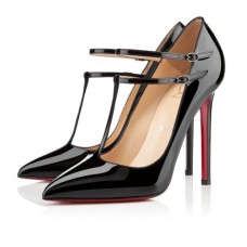 Szpilki Christian Louboutin z dekoltem w serek 100 mm, czarne Szpilki Christian Louboutin z dekoltem w serek 100 mm, czarne