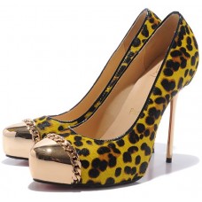 Christian Louboutin Metalipp 120mm Szpilki Leopard/Żółte