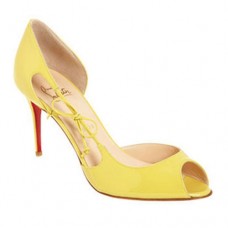 Christian Louboutin Delico 100mm Peep Toe Pumps Yellow Christian Louboutin Delico 100mm Peep Toe Pumps Yellow
