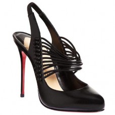 Christian Louboutin Mille Cordes 100mm Slingbacks Black Christian Louboutin Mille Cordes 100mm Slingbacks Black