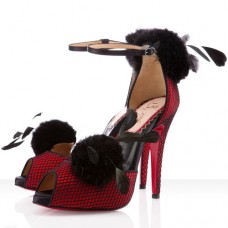 Sandały Christian Louboutin Pluminette 120mm w kolorze czerwonym