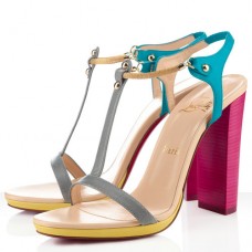 Sandały Christian Louboutin Sylvieta 120 mm w kolorze intensywnego różu/złota