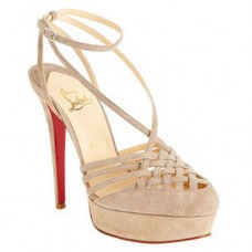 Sandały Christian Louboutin Tres Francaise 140mm Beżowe